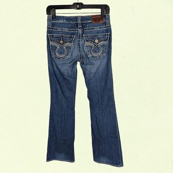 Big Star Liv‎ Bootcut Womens 27R Medium Wash Flap Pockets Jeans Pants Distressed - Picture 1 of 11